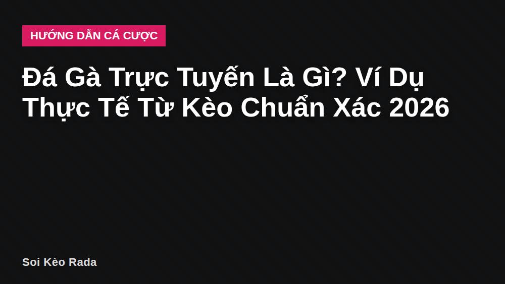 Đá Gà Trực Tuyến Là Gì? Ví Dụ Thực Tế Từ Kèo Chuẩn Xác 2026