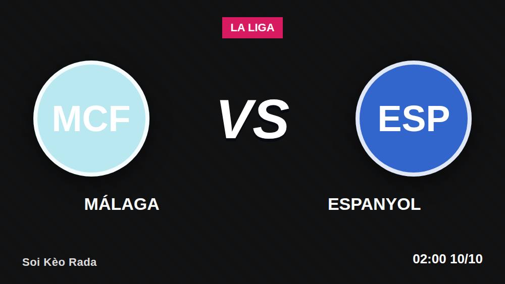 Góc NHM Xứ Andalusia: Málaga - Espanyol, Kèo Châu Á 1.60